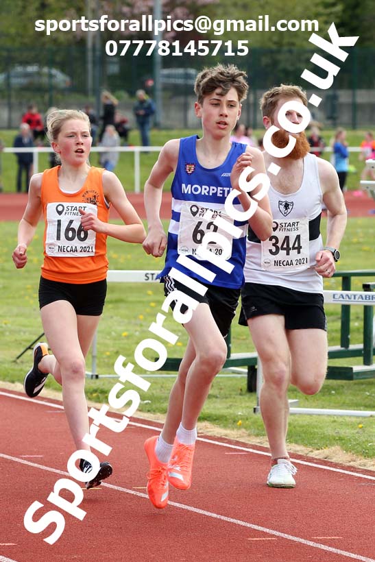 1500 metres, 2021 NECAA Middlesbrough Open Meting, Sunday, May 9th. Photo: David T. Hewitson/Sports for All Pics